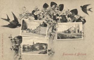 Aillant-sur-Tholon, railway station, street, locomotive, floral, swallow