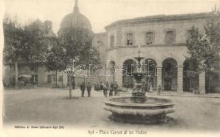 Apt, Place Carnot, Halles / square, halls, fountain