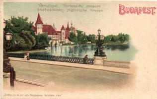 Budapest XIV. Városliget, Történelmi csoport, litho (EK)