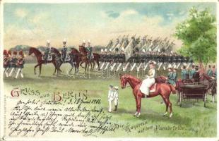 Berlin, Kaiserin auf dem Paradefelde / Empress on the parade field, W. Hagelberg 36900. Dess. 142. litho (EK)