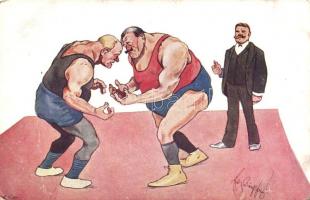 Wrestling, B.K.W.I. 492-3, s: Schönpflug (kis szakadás / small tear)
