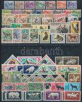 Animals 75 stamps, Állat motívum 75 db bélyeg közte teljes sorok és másodpéldányok 2 stecklapon