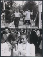 cca 1946 Budapest, Vidámpark, korabeli negatívokról készült mai modern nagyítások, 13 db fotó, 10x15...