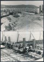 1983 Budapest, Árpád híd bővítése és a metró állomás építése, 66 db városképi dokumentumfotó Karai S...