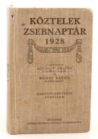 Szilassy Zoltán, Buday Barna: Köztelek zsebnaptár 1928. Bp., 1928., Pátria Irodalmi Vállalat és Nyomdai Rt. 416 p. Kiadói vászonkötésben.
