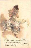 1899 Lady in winter, A. Sockl series III. No. 20