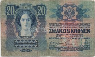 1913. 20K "Bosznia-Hercegovina" bélyeggel és "SHS" felülbélyegzéssel T:III