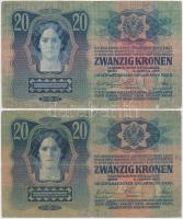 1913. 20K (2x) mindkettő valószínűleg hamis "BEREG 20 ARTIL COLONIAL ARMÉE D'HONGRIE"...