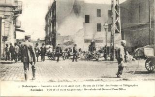 1917 Thessaloniki, Salonique; fire, destroyed general Post Office