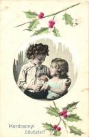 &#039;Karácsonyi üdvözlet&#039; / Christmas, children, mushroom (EK)