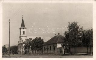 Wekerlefalva, Nova Gajdobra; Fő utca, templom / main street, church, photo