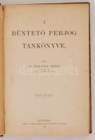 Balogh Jenő: A büntető perjog tankönyve. Bp., 1906, Grill Károly k. Korabeli  félvászonkötésben.