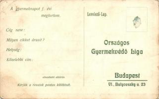 Az Országos Gyermekvédő Liga képeslapja nyolc nevelőintézet képeivel (többek között Nagyszőllős, Rák...