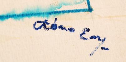 Róna jelzéssel: A nagy utazó. Akvarell, papír, 29×43 cm