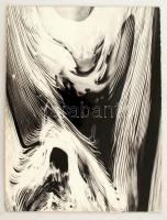 cca 1975 Koska György: Születés, feliratozott vintage fotóművészeti alkotás, kasírozva, 30x40 cm