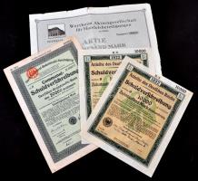 Németország / Weimari Köztársaság 1922-1923. 4db részvény, közte Berlin 1922. "Német Birodalom ...