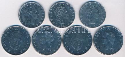 Olaszország 1961R 50L + 1969R 50L + 1972R 50L + 1974R 100L (2x) + 1979R 100L (2x) T:2 Italy 1961R 50 Lire + 1969R 50 Lire + 1972R 50 Lire + 1974R 100 Lire (2x) + 1979R 100 Lire (2x) C:XF