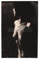 cca 1980 Marinkay István: Esti fényben, pecséttel jelzett vintage fotóművészeti alkotás, 29x19 cm, 40x30 cm-es fotópapíron