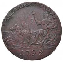 Barbados 1792. 1p Cu "Neptun" T:2-,3
Barbados 1792. 1 Penny Cu "Neptun" C:VF,F