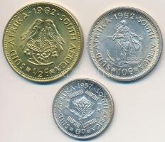 Dél-Afrika 1957. 6P Ag + 1962. 1/2c sárgaréz + 10c Ag T:2
South Africa 1957. 6 Pence Ag + 1962. 1/2...