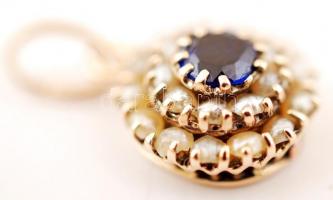 Arany gyöngyös függő, 14K, 1,3gr., jelzett/ Gold beaded pendant, 14K, 1,3gr., marked