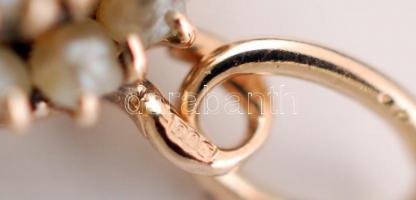 Arany gyöngyös függő, 14K, 1,3gr., jelzett/ Gold beaded pendant, 14K, 1,3gr., marked