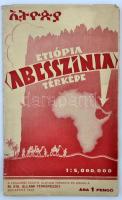 1935 Etiópia, Abesszínia térkép, 1:5000 000, kis szakadással, 60x47cm