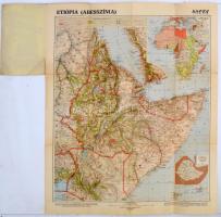 1935 Etiópia, Abesszínia térkép, 1:5000 000, kis szakadással, 60x47cm