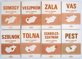 1977 Magyarország megyetérképei, 1:150 000, 19db, 66x79cm