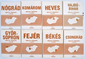 1977 Magyarország megyetérképei, 1:150 000, 19db, 66x79cm