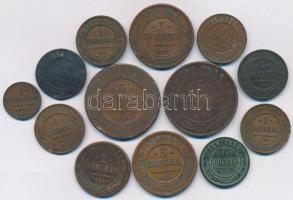 Orosz Birodalom 1870-1914. 13db-os fémpénz tétel T:vegyes Russian Empire 1870-1914. 13pcs of coins C:mixed