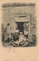 Barbier ambulant / street barber shop, Tunisian folklore (EK)