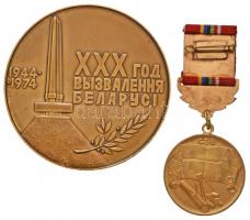 Szovjetunió 1974. "Belarusz felszabadításának 30. évfordulója 1944-1974" fém emlékplakett ...