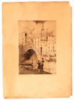 Bajor Ágost (1892-1958)? Venezia. Rézkarc, papír, jelzett, 24×17 cm