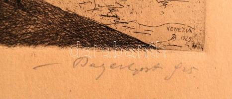 Bajor Ágost (1892-1958)? Venezia. Rézkarc, papír, jelzett, 24×17 cm