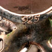 Rubin-zoizit kővel díszített ezüst(Ag) medál, jelzett, br: 5,8 g