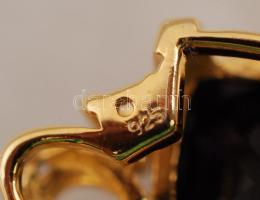 Aranyozott ezüst(Ag) medál kvarcokkal, jelzett, br: 6,3 g