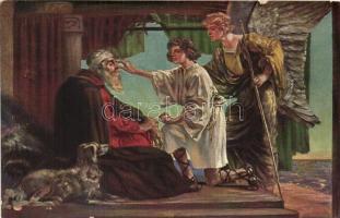 Die Heilung des Tobias / The Healing of Tobias, Biblische Bilder Nr. 11.605. judaica