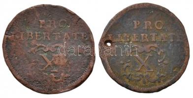 1705. X Poltura "II. Rákóczi Ferenc" (2x) (7,11g és 6,86g) T:3,3- rep., lyuk 
Hungary 170...