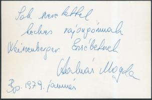 Kalmár Magda (1944-) Kossuth-díjas és Liszt Ferenc-díjas magyar opera-énekesnő (szoprán)saját kezű a...