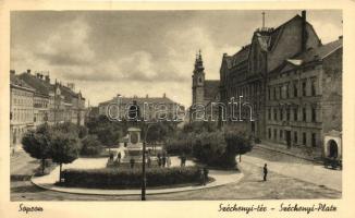 Sopron, Széchenyi-tér, Széchenyi szobor (vágott / cut)