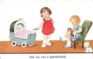 Sok baj van a gyerekekkel / children playing with dolls, W.S.S.B. No. 7005/2 (EK)