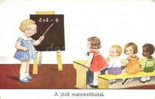 A jövő matematikusai / children playing math class, W.S.S.B. No. 7252/1, s: John Wills (EK)