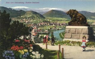 Graz from Schlossberg, Hackler statue