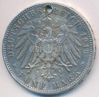 Német Birodalom / Bajorország 1913D 3M Ag "Luitpold bajor királyi herceg" T:2,2- lyuk
Ger...