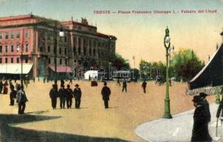 Trieste, Piazza Francesco Giuseppe I, Palazzo dei Lloyd / square, palace, tram (fa)