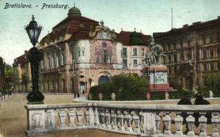 Pozsony, Bratislava; Koronázási domb-tér, Mária Terézia emlékszobor / square, statue (fa)