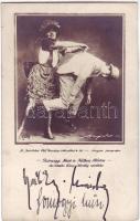 Somogyi Nusi és Rátkay Márton színészek aláírt fotólapja