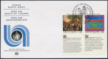 1993 Emberi Jogok Nyilatkozata sor Mi 150-151 Zf FDC