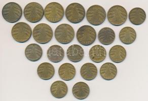 Németország / Weimari Köztársaság / Német 3. Birodalom 1924-1936. 5pf Al-Br (14x) + 10pf Al-Br (10x)...
